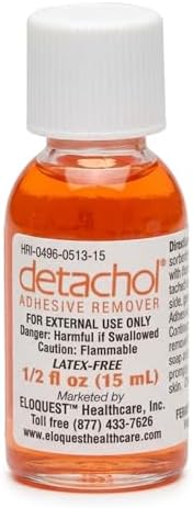 Desengrasante Detachol – Botella de 15mL para la Remoción Segura y Fácil de Adhesivos Médicos, Vendas y Cinta para la Piel – Sin Alcohol ni Acetona – - imagen 1