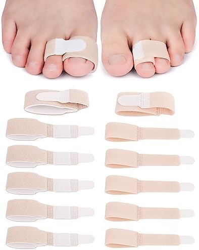 Golbylicc 12 Piezas Corrector de Dedo en Martillo de Tela, Protectores Reutilizables para Dedos Rotos, Vendajes para Dedos, Férula para Dedos - imagen 1