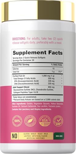 Carlyle Soporte Articular para Mujeres | 60 Cápsulas Blandas | Complejo con Omega-3 y Péptidos de Colágeno | Sin OGM, Sin Gluten - imagen 2
