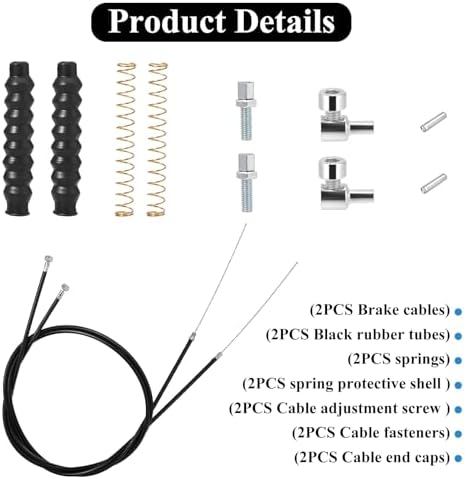 Repuesto de Cable de Freno para Andador, Paquete de 2, Cable de 41 para Silla de Ruedas Plegable, Piezas Universales (14 Pzs, 1 Par) - imagen 2