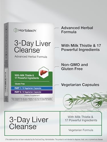 Horbäach Limpieza Hepática de 3 Días | 12 Cápsulas | con Cardo Mariano | Fórmula Herbal Avanzada | Suplemento Vegetariano, No Transgénico y Sin Gluten - imagen 3