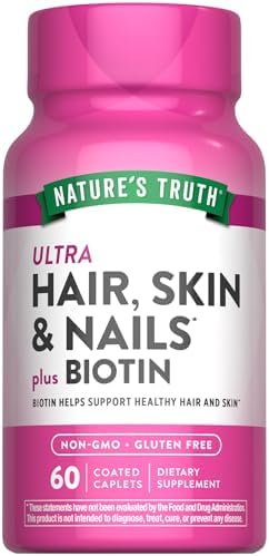 Nature's Truth Suplemento para Cabello, Piel y Uñas | 60 Tabletas | Con 5,000 mcg de Biotina | Libre de Gluten y No Transgénico - imagen 1