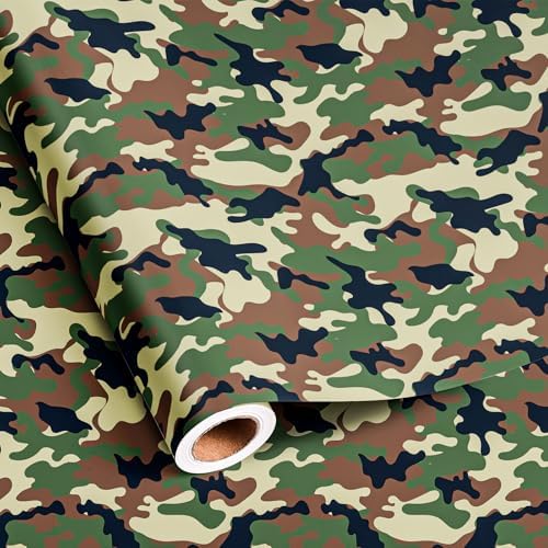 Papel de Regalo Dtiafu Camuflaje - Rollos para Cumpleaños para Hombres y Niños - Diseño Clásico de Camo - Total de 28.5 pies cuadrados - imagen 1