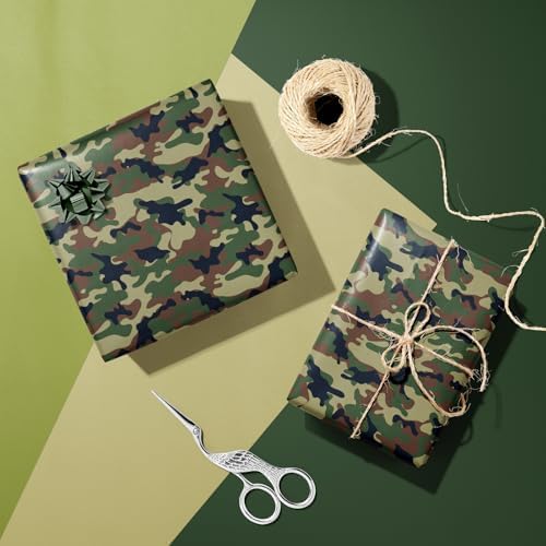 Papel de Regalo Dtiafu Camuflaje - Rollos para Cumpleaños para Hombres y Niños - Diseño Clásico de Camo - Total de 28.5 pies cuadrados - imagen 5