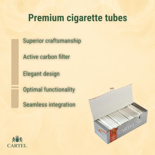 Tuberías de Cigarrillos Cartel Filtradas de Carbón - 200 Piezas, 84mm - imagen 3