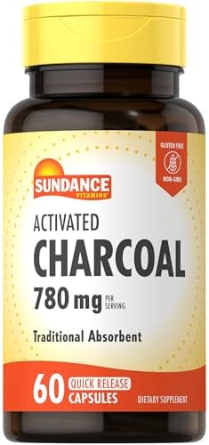 Sundance Carbón Activado 780mg | 60 Cápsulas de Liberación Rápida | Suplemento Absorbente Tradicional | Sin OGM y Libre de Gluten - imagen 1