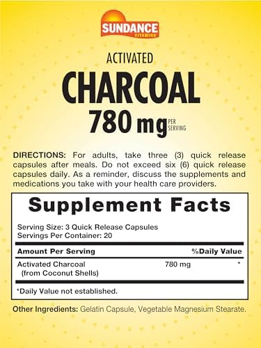 Sundance Carbón Activado 780mg | 60 Cápsulas de Liberación Rápida | Suplemento Absorbente Tradicional | Sin OGM y Libre de Gluten - imagen 2