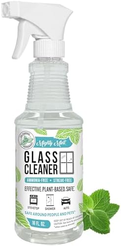 Limpiador de Vidrios Mighty Mint, Sin Amoníaco, Spray Sin Rayas para Ventanas, Pantallas, Estufas y Baños, Aroma Natural a Menta, 16oz - imagen 1