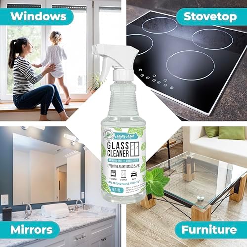 Limpiador de Vidrios Mighty Mint, Sin Amoníaco, Spray Sin Rayas para Ventanas, Pantallas, Estufas y Baños, Aroma Natural a Menta, 16oz - imagen 2