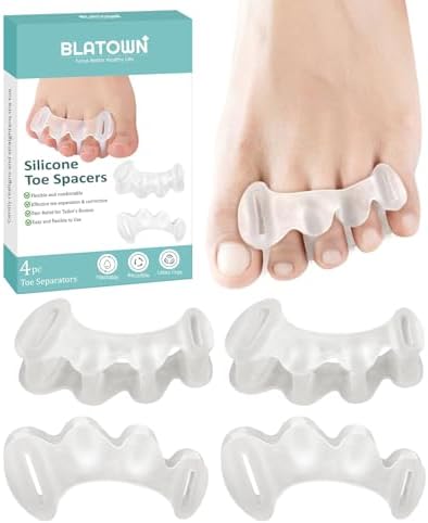 Separadores de Dedos de Silicona Gel BLATOWN para Hombres y Mujeres, 2 Pares, Correctores de Juanetes y Dedos en Martillo, Alivio para Fasciitis - imagen 1