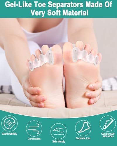 Separadores de Dedos de Silicona Gel BLATOWN para Hombres y Mujeres, 2 Pares, Correctores de Juanetes y Dedos en Martillo, Alivio para Fasciitis - imagen 4