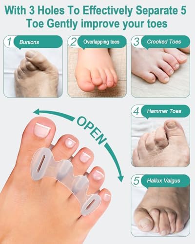 Separadores de Dedos de Silicona Gel BLATOWN para Hombres y Mujeres, 2 Pares, Correctores de Juanetes y Dedos en Martillo, Alivio para Fasciitis - imagen 5