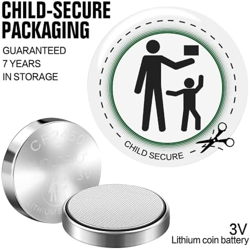 Baterías de Litio CR2450 XUNIUZERO 6 Piezas, 3 Voltios, Larga Duración, Sin Mercurio, Paquete Seguro para Niños - imagen 4