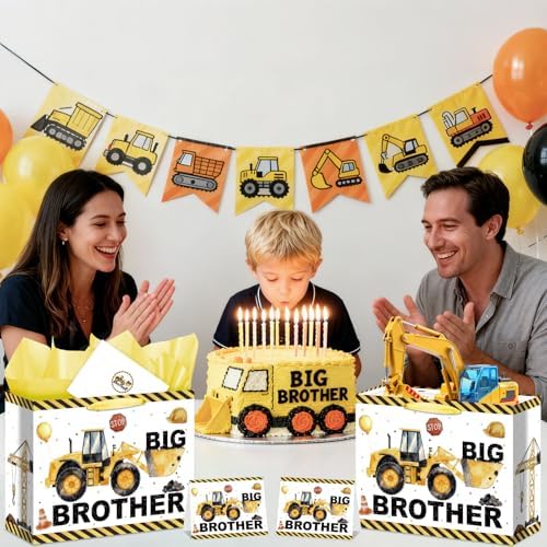 Bolsa de Regalo para Hermano Mayor con Papel de Regalo, Tarjeta, Sticker y Sobre - Regalos de Construcción para Niño, Hijo, Nieto o Sobrino en - imagen 3