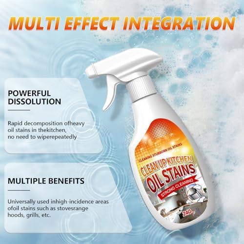 Spray Limpiador de Aceite para Cocina jioijioi, Limpiador Multiusos para Manchas de Aceite, 240ml - imagen 2
