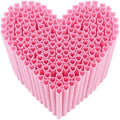 50 Piezas de Popotes de Plástico en Forma de Corazón Rosa, Envueltos Individualmente, para Fiestas de San Valentín, Baby Shower, Bodas y Cumpleaños - imagen 1