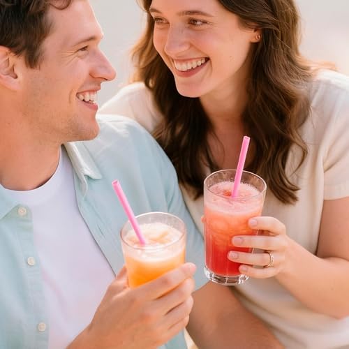 50 Piezas de Popotes de Plástico en Forma de Corazón Rosa, Envueltos Individualmente, para Fiestas de San Valentín, Baby Shower, Bodas y Cumpleaños - imagen 6