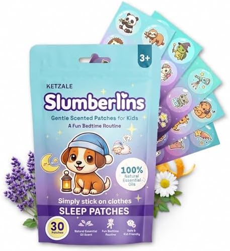 Parches Calmantes para Dormir Slumberlins para Niños y Bebés - Stickers Naturales con Aceites Esenciales de Lavanda y Manzanilla, Sin Melatonina, 30 - imagen 1