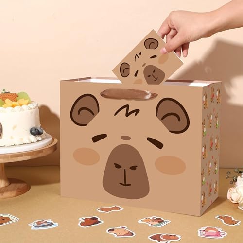 Bolsa de Regalo de Cumpleaños LankYavascript con Papel de Seda y Tarjeta, Decoración de Fiesta Tema Animal Marrón - imagen 6