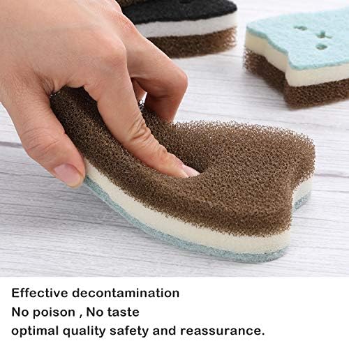 Set de 8 Esponjas de Cocina en Forma de Gato, Doble Cara para Limpiar Platos, Frutas y Baño, 4 Colores - imagen 7