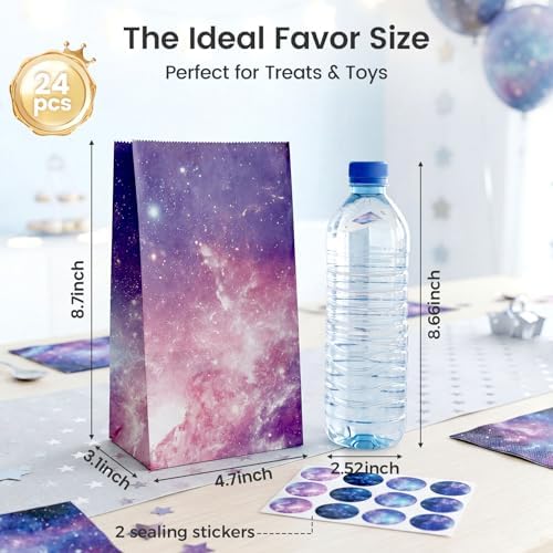 Bolsas de Fiesta Galaxy LovesTown - 24 Piezas con Stickers, 8.7x4.7x3.1, Tema Espacial para Cumpleaños de Niños y Decoraciones de Fiesta de - imagen 2