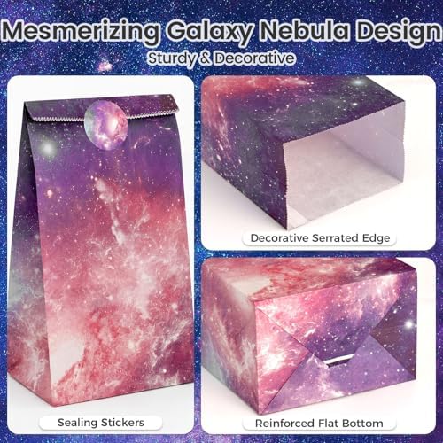 Bolsas de Fiesta Galaxy LovesTown - 24 Piezas con Stickers, 8.7x4.7x3.1, Tema Espacial para Cumpleaños de Niños y Decoraciones de Fiesta de - imagen 3