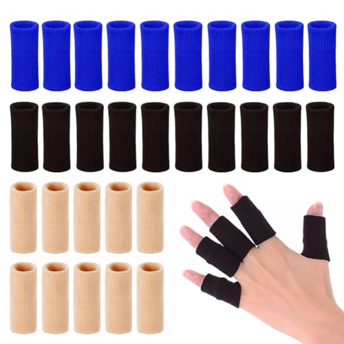 Mangas para Artritis de Dedos (30 Pzs), Soporte Elástico para Pulgar, Protector de Compresión para Alivio del Dolor Articular, Cinta Transpirable - imagen 1