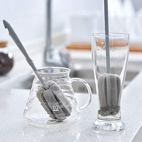 Paquete de 2 Cepillos para Botellas: 1 Largo y 1 Corto, Esponja para Copas de Vino, con Gancho Sin Rastro - imagen 3