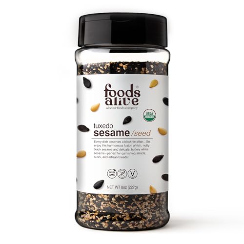 Frasco de Semillas de Sésamo Tuxedo Orgánicas Foods Alive, 8 oz (227 g) - imagen 1