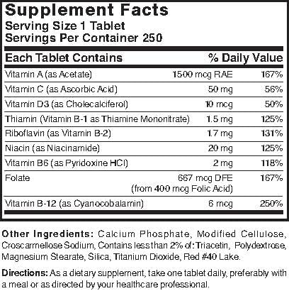 Nature's Blend Daily Vite 250 Tabletas - Suplemento Multivitamínico Diario - imagen 3