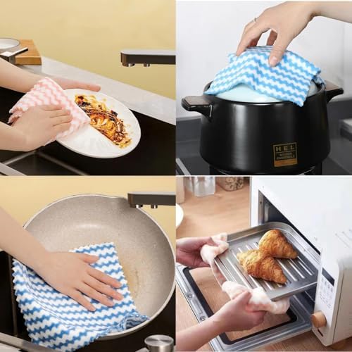Paquete de 21 Toallas de Cocina de Microfibra – Ultra Suaves, Absorbentes y Reutilizables, Paño Sin Pelusa de 10 x 10 para Muebles, Auto y Más. - imagen 4