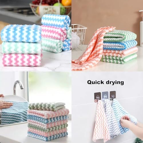 Paquete de 21 Toallas de Cocina de Microfibra – Ultra Suaves, Absorbentes y Reutilizables, Paño Sin Pelusa de 10 x 10 para Muebles, Auto y Más. - imagen 6