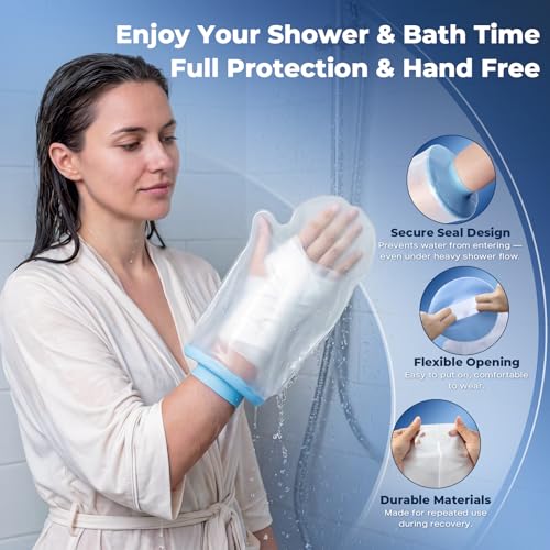 Cubierta Impermeable para Yeso de Mano UpGoing - Protector de Silicona sin Anillo, Fácil de Poner con una Mano, Reutilizable para Ducha y Natación, - imagen 3
