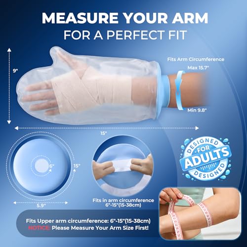 Cubierta Impermeable para Yeso de Mano UpGoing - Protector de Silicona sin Anillo, Fácil de Poner con una Mano, Reutilizable para Ducha y Natación, - imagen 6