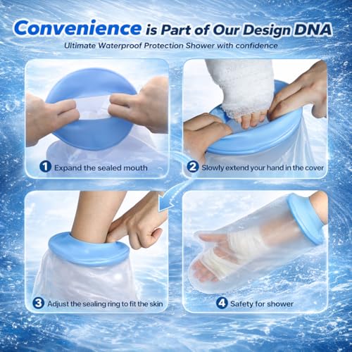 Cubierta Impermeable para Yeso de Mano UpGoing - Protector de Silicona sin Anillo, Fácil de Poner con una Mano, Reutilizable para Ducha y Natación, - imagen 7