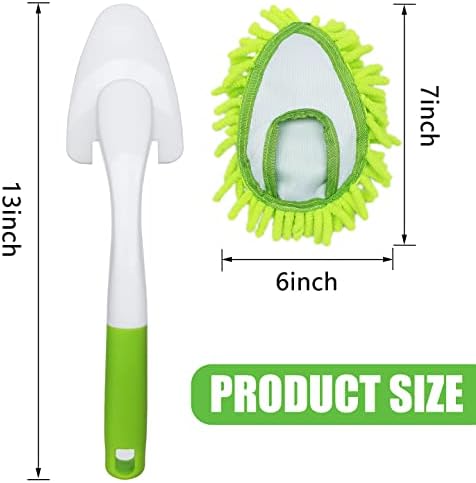 Duster de Microfibra de 13 Pulgadas con 4 Cabezas Lavables, Ideal para Limpiar Ventanas, Mesas, Autos, Muebles y Más - imagen 2