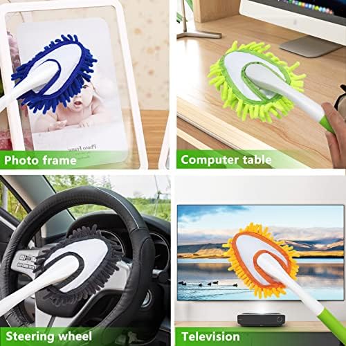 Duster de Microfibra de 13 Pulgadas con 4 Cabezas Lavables, Ideal para Limpiar Ventanas, Mesas, Autos, Muebles y Más - imagen 5
