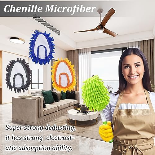 Duster de Microfibra de 13 Pulgadas con 4 Cabezas Lavables, Ideal para Limpiar Ventanas, Mesas, Autos, Muebles y Más - imagen 7