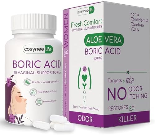 Cápsulas de Ácido Bórico Cosynee para Mujeres con Aloe Vera – 60 Cápsulas de 650mg – Soporte para la Higiene Femenina - imagen 1