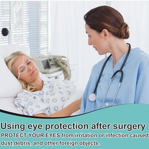 FOWSRHRG 2 piezas de escudo ocular transparente para después de cirugía de cataratas, cubierta respirable para dormir, parche elástico (Negro+Blanco) - imagen 2