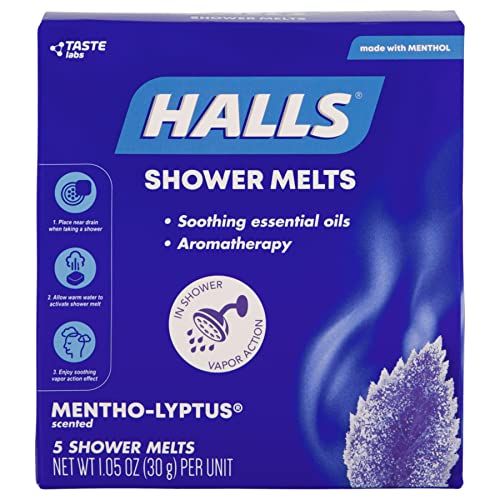 Halls Melts Relajantes para Ducha 5 Piezas - Aroma Mentho-lyptus con Aceites Esenciales - imagen 1