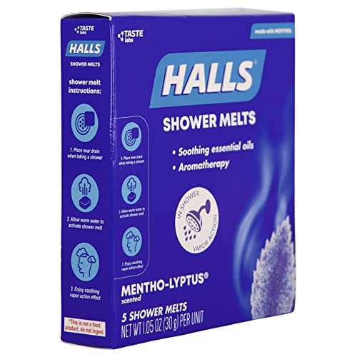 Halls Melts Relajantes para Ducha 5 Piezas - Aroma Mentho-lyptus con Aceites Esenciales - imagen 3