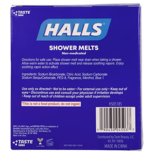 Halls Melts Relajantes para Ducha 5 Piezas - Aroma Mentho-lyptus con Aceites Esenciales - imagen 4