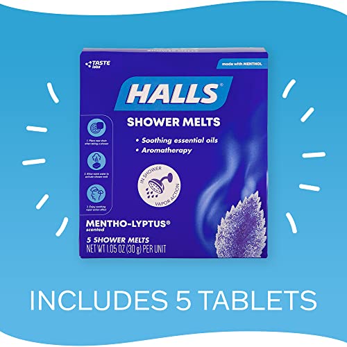 Halls Melts Relajantes para Ducha 5 Piezas - Aroma Mentho-lyptus con Aceites Esenciales - imagen 7