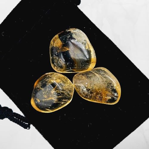 Piedras de Citrino Natural Pulidas ZATNY - 3 Piezas de 0.5''-1'' para Sanación, Ansiedad, Riqueza, Abundancia y Éxito - Chakra y Reiki - imagen 1