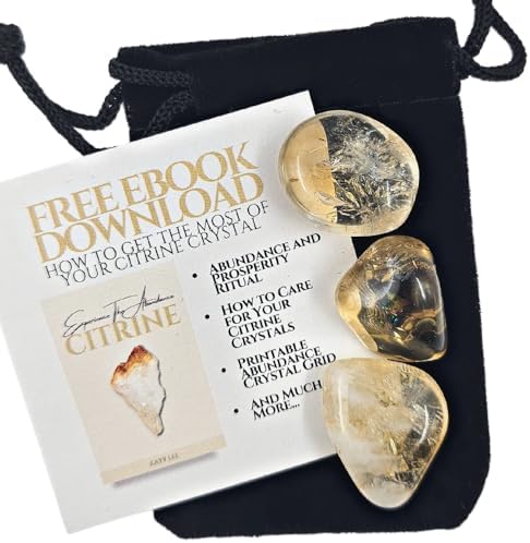 Piedras de Citrino Natural Pulidas ZATNY - 3 Piezas de 0.5''-1'' para Sanación, Ansiedad, Riqueza, Abundancia y Éxito - Chakra y Reiki - imagen 2