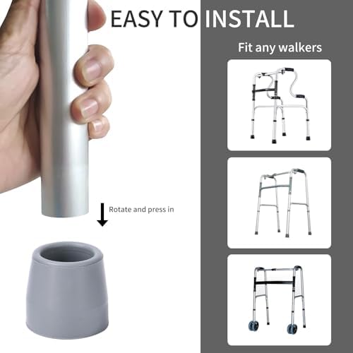 Puntas de Goma Reemplazo 4PCS 1 1/8'' para Andadores, Baños, Sillas de Ducha y Más - Alta Resistencia - imagen 3