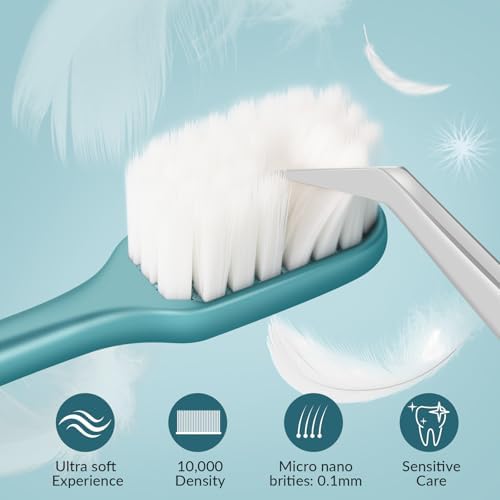 Cepillos de Dientes Mcuy GentleClean Pro Extra Suaves para Adultos - 5 Piezas de Cepillos Manuales con Cerda Súper Ultra Suave para Encías Sensibles - imagen 2