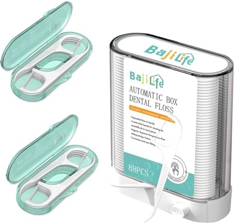 Dispensador de Hilo Dental con 88 Piezas, Incluye 2 Cajas de 8 Piezas, Porta Hilo Dental Portátil, Total de 104 Hilos para Adultos en Casa y Viajes - imagen 1