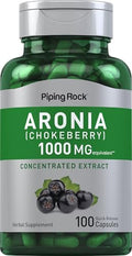 Cápsulas de Aronia Berry Piping Rock | 100 Píldoras | Extracto de Chokeberry | Suplemento Concentrado | Sin OGM, Sin Gluten - imagen 1